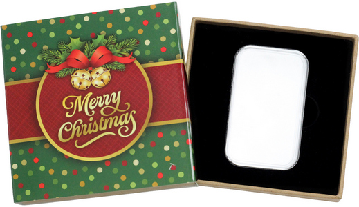 SilverTowne Natural Kraft Paper Gift Box with Merry Christmas Polka Dots Box Sleeve